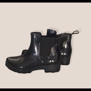 Chelsea Jelly Black Rubber Rain Boots Size 40 NEW.
